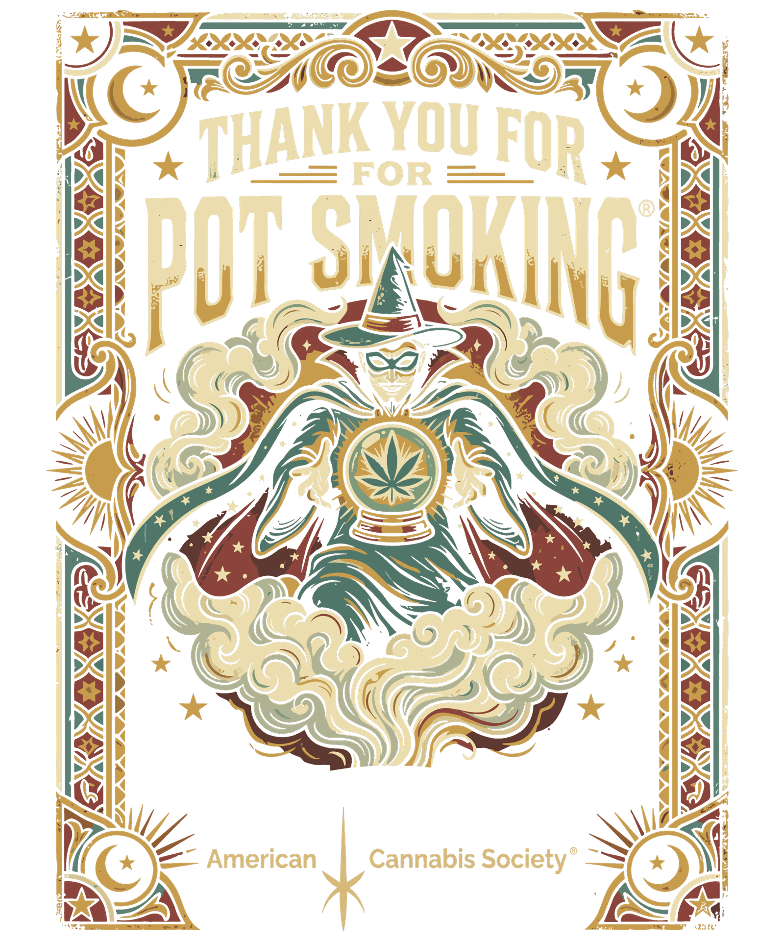 Thank You For Pot Smoking® vintage GreenRX™ American Cannabis Society artwork