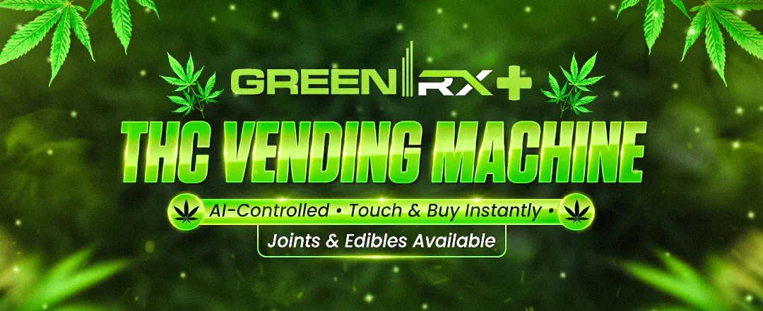 GreenRX+ THC Vending Machine - AI-Controlled Cannabis Vending Machine with Joints and Edibles Available in Prairie Du Sac WI